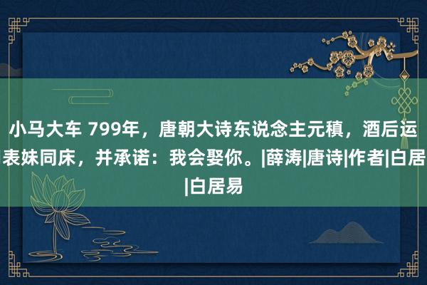 小马大车 799年，唐朝大诗东说念主元稹，酒后运用表妹同床，并承诺：我会娶你。|薛涛|唐诗|作者|白居易